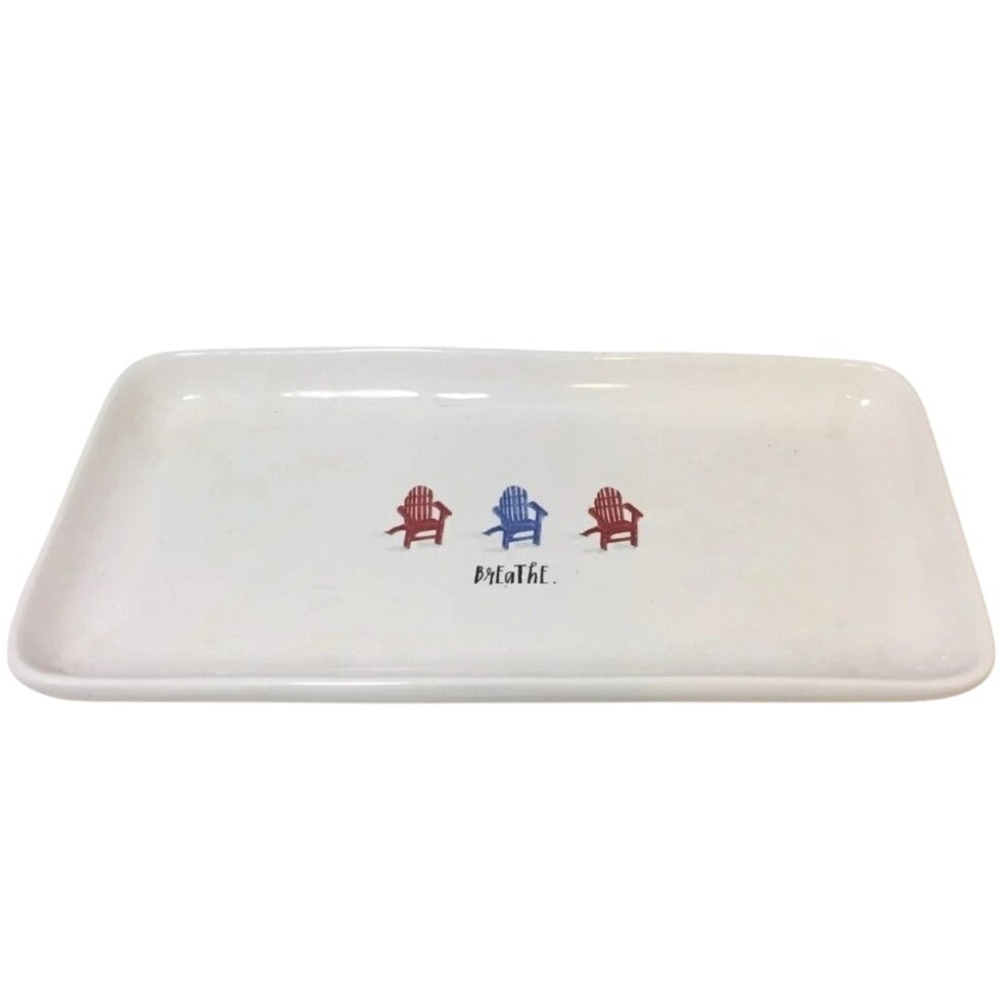 Rae Dunn Beach Chair's "Breathe" Platter‎